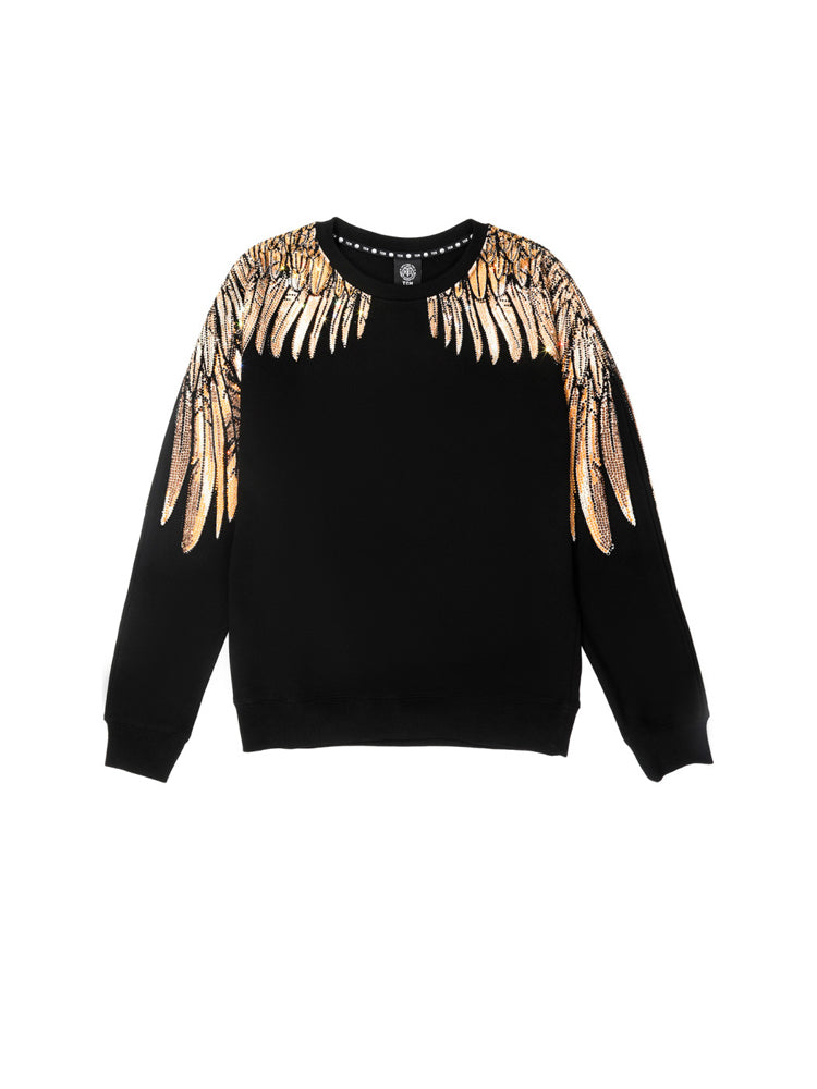 TCH Unisex Rhinestone Angel Wings Long Sleeve Sweatshirt