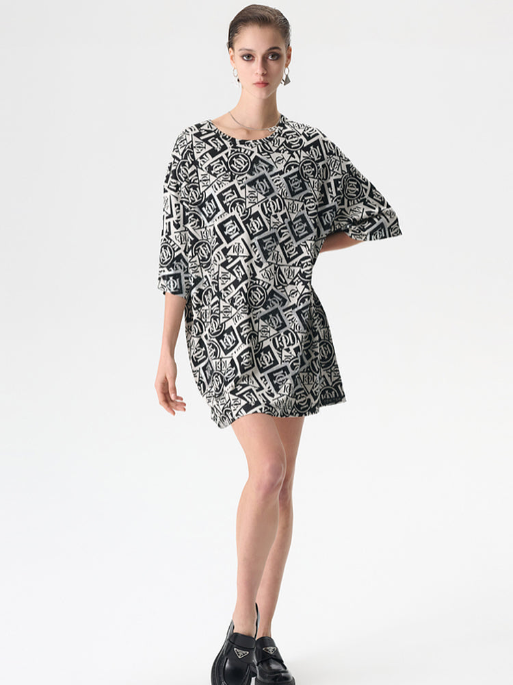 TCH Rhinestone Logo Print Classic Tunic T-Shirt