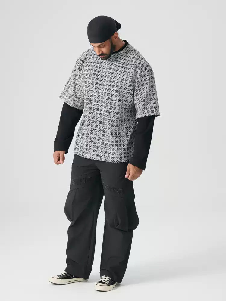 TCH Rhinestone Oversize Ripstop Convertible Cargo Pants