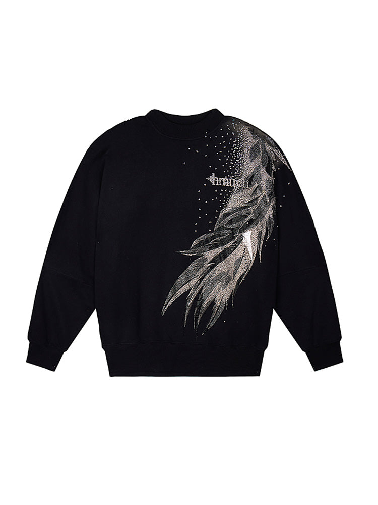 TCH Graphic Rhinestone Style Letter Sweatshirt