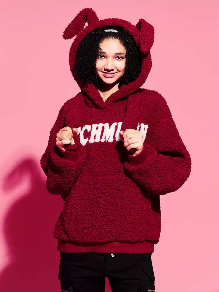 TCH Rhinestone Sherpa Hoodie Sweater