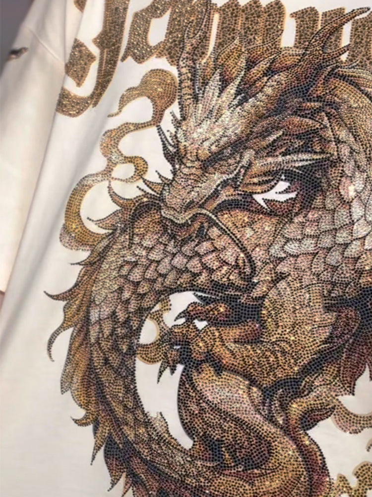 TCH Dragon Rhinestone Bling Trendy T-shirt /Oversized Hoodie