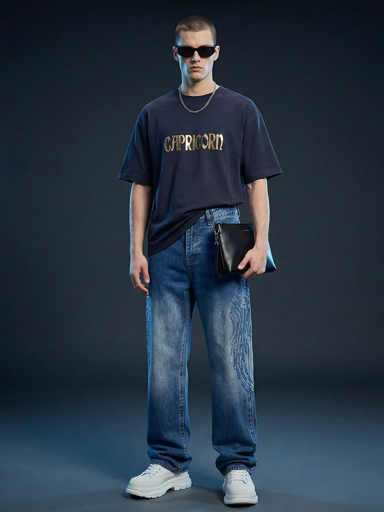 tch rhinestone unisex graphic t shirt navy HighEnd Luxury Streetwear Brand Official Showcase