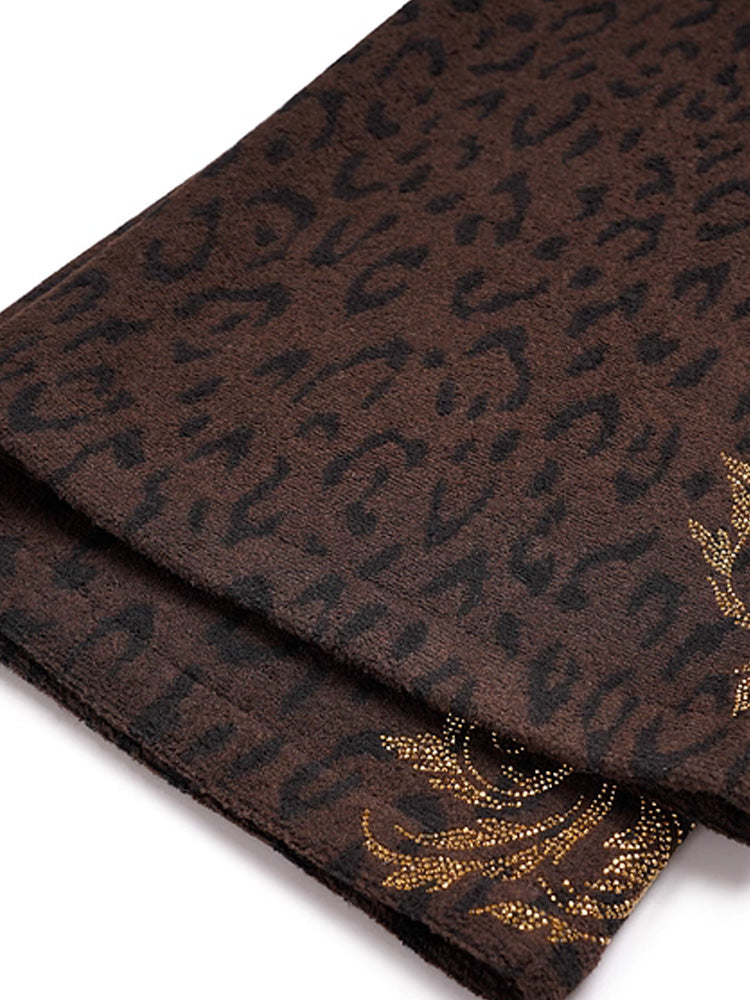 TCH Leopard Print Rhinestone Warm 2 Piece Outfits