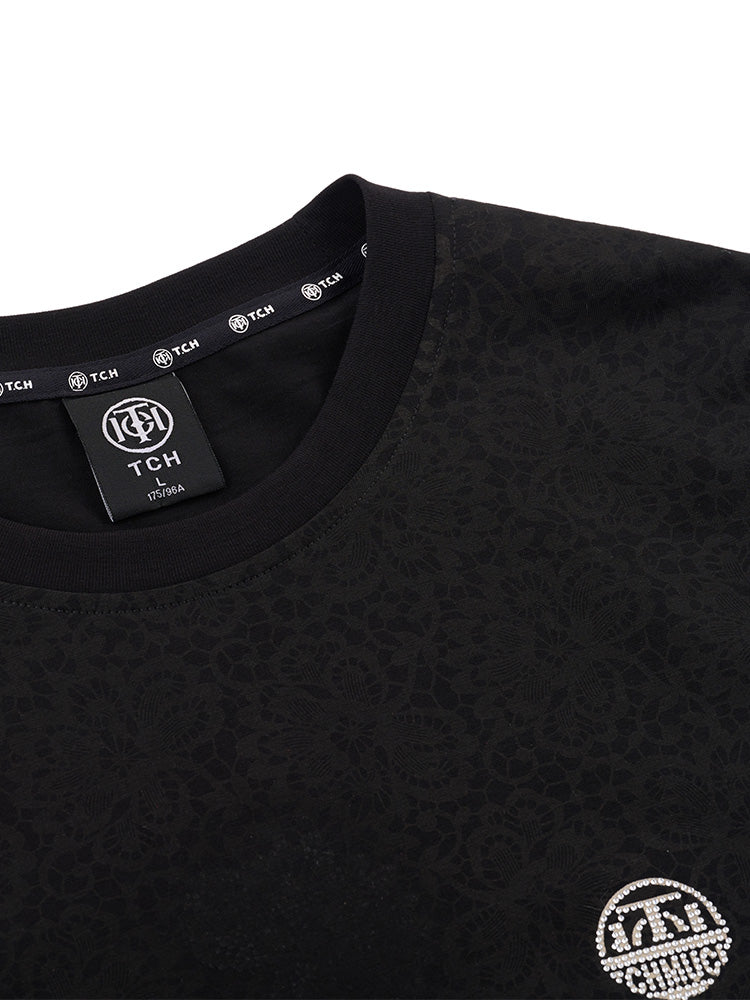 TCH Pre-Sale Rhinestone Jacquard Logo Print T-Shirt