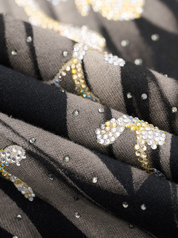 TCH Pre-sale Sparkling Rhinestone Wings&Flower Print T-Shirt