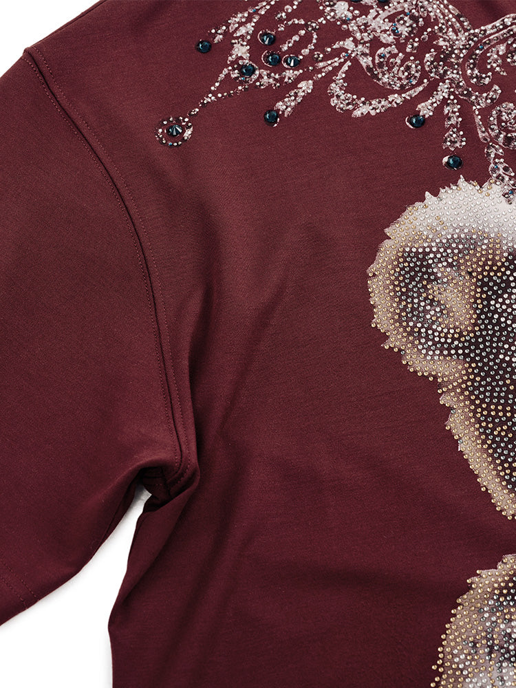 TCH Rhinestone Teddy Bear Sparkling Wine Tee