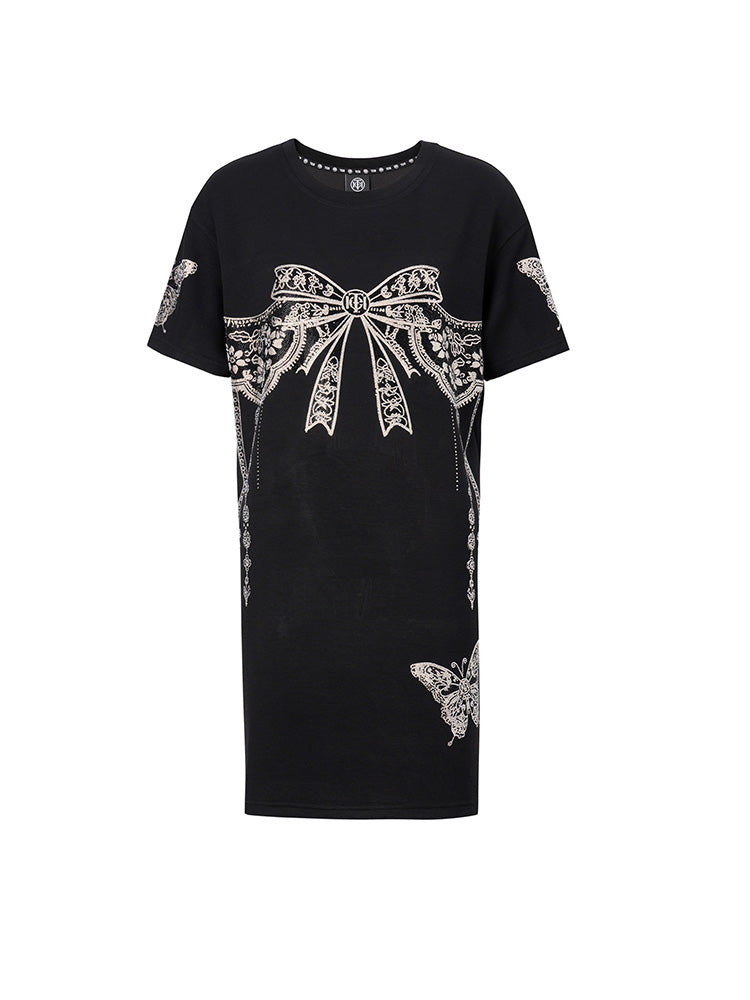 TCH Pre-Sale Rhinestone Bows Butterfly Mini Dress