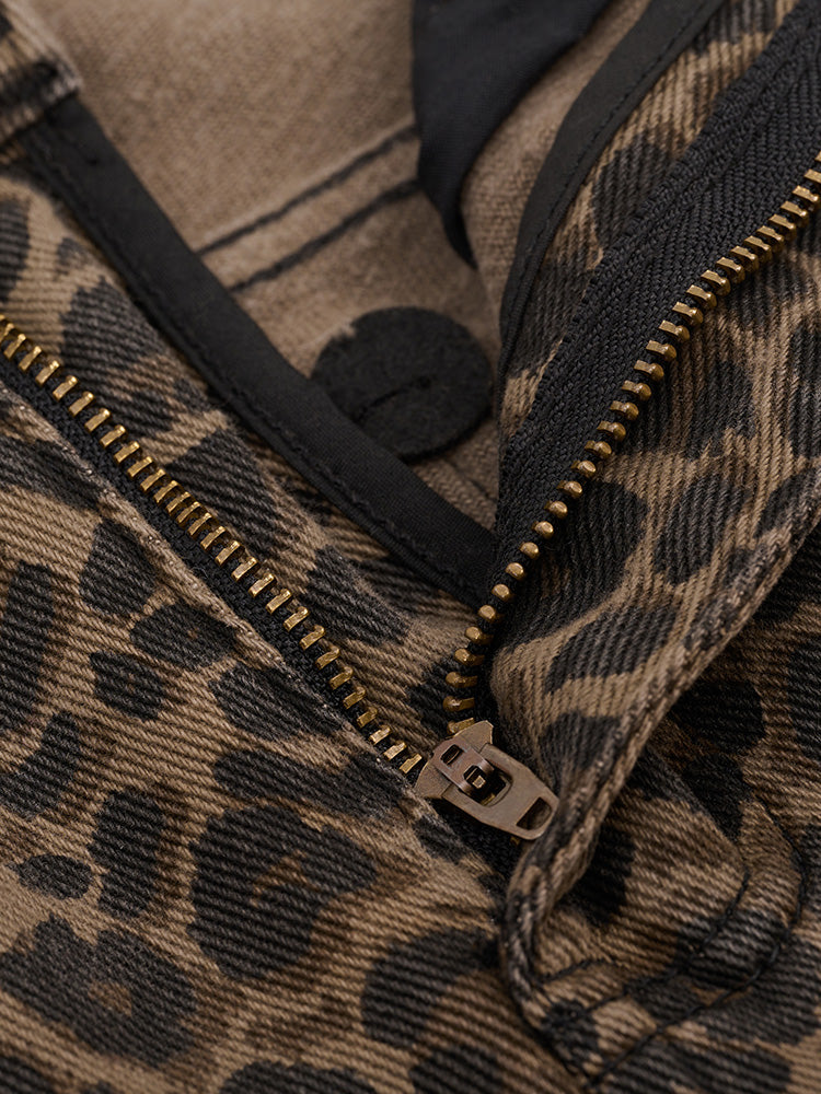 TCH Leopard Print Rhinestone Wings Pants for Spring