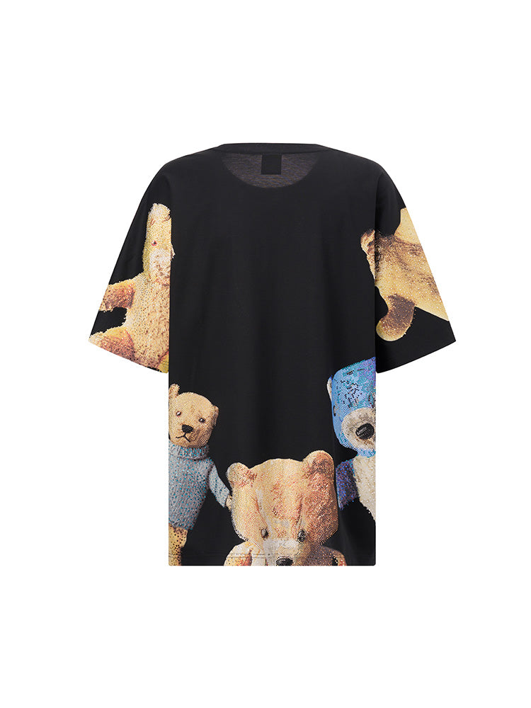 TCH Presale Teddy Bear Rhinestone Cotton T-Shirt