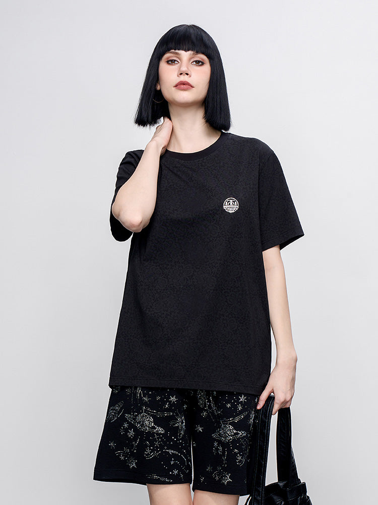 TCH Pre-Sale Rhinestone Jacquard Logo Print T-Shirt