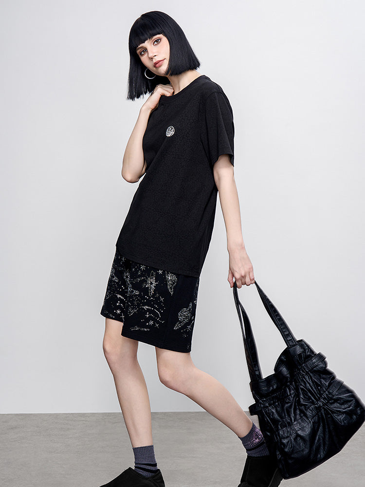 TCH Pre-Sale Rhinestone Jacquard Logo Print T-Shirt