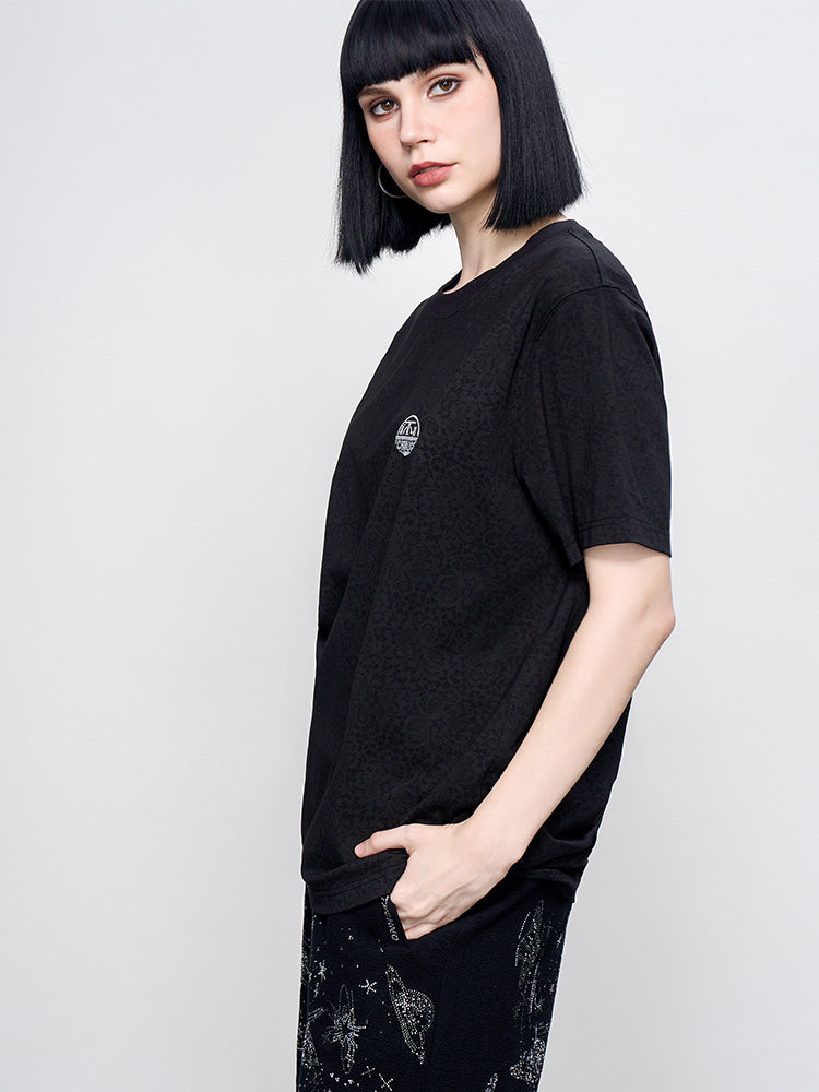 TCH Pre-Sale Rhinestone Jacquard Logo Print T-Shirt