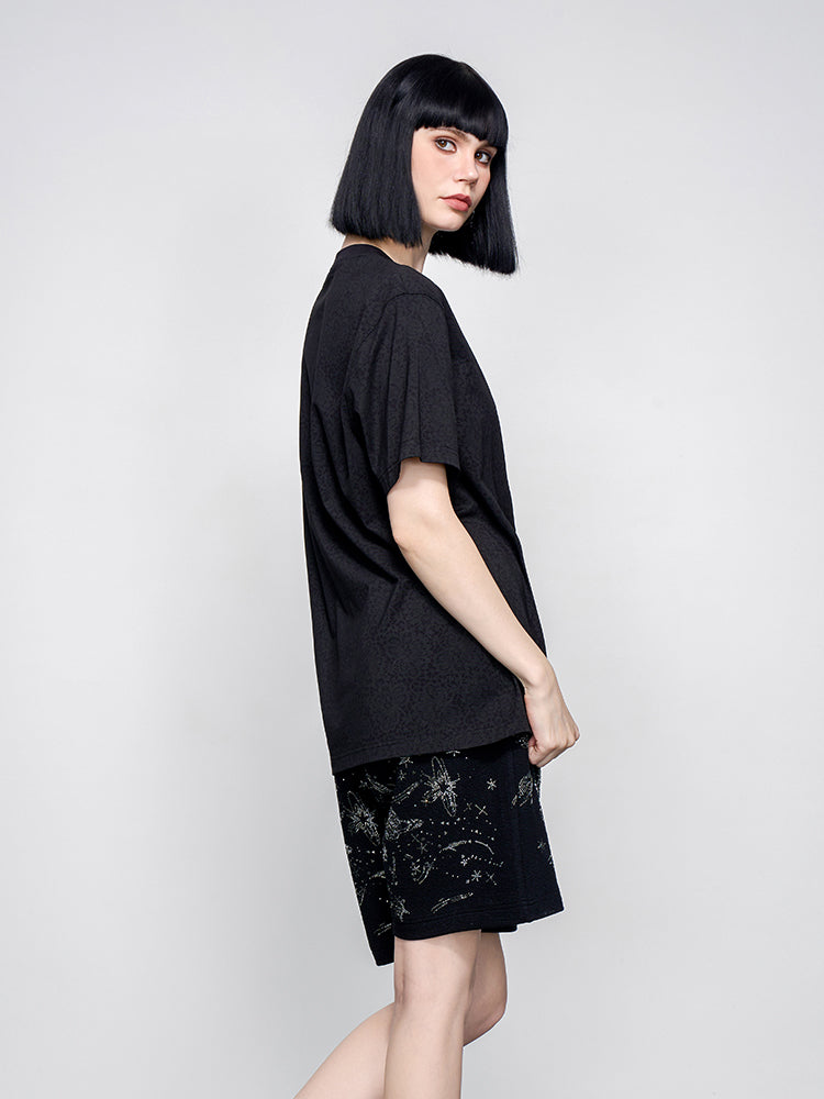 TCH Pre-Sale Rhinestone Jacquard Logo Print T-Shirt