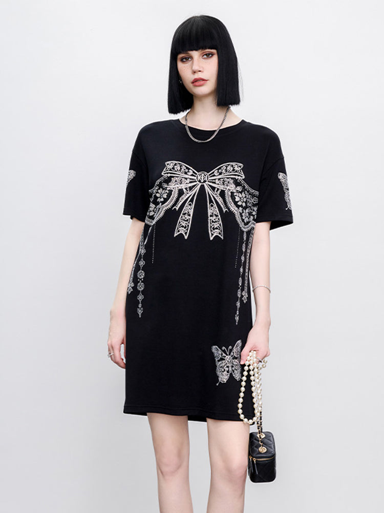 TCH Pre-Sale Rhinestone Bows Butterfly Mini Dress