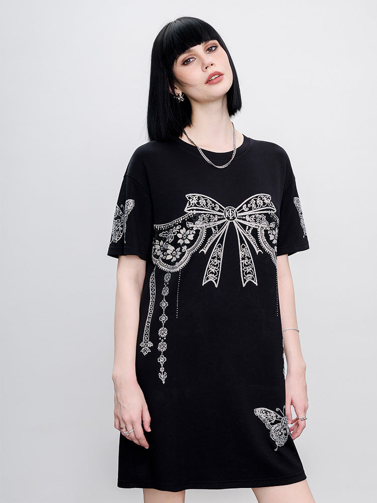 TCH Pre-Sale Rhinestone Bows Butterfly Mini Dress