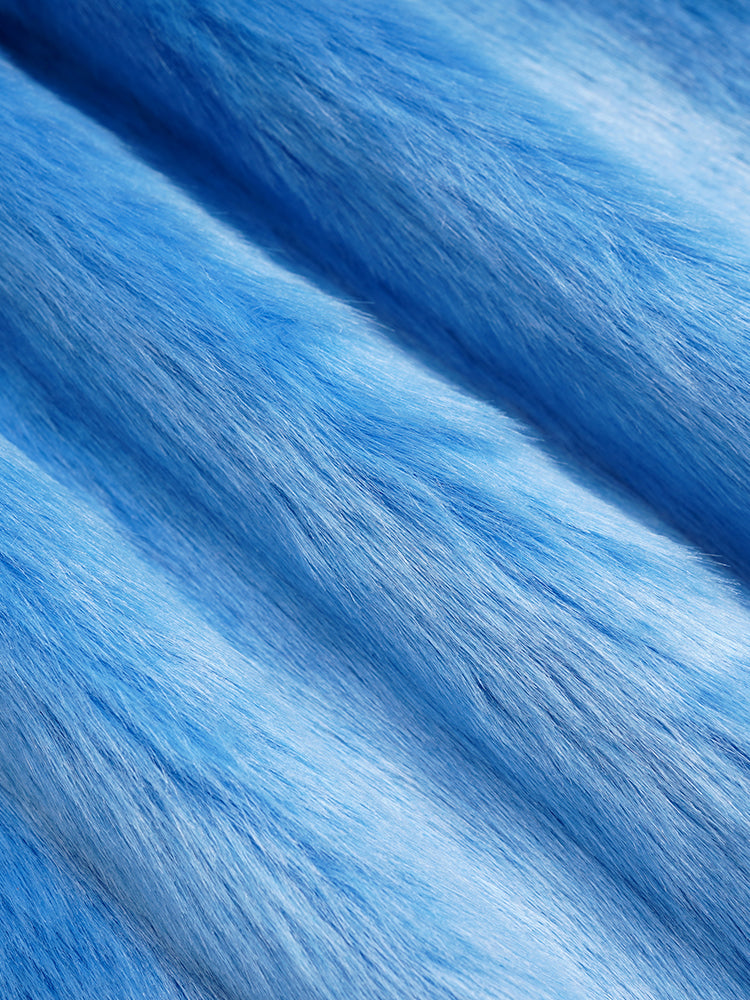 TCH Graphic Angel Wings Rhinestone Faux Fleece Coat