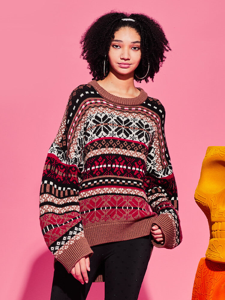 TCH Multicolor Wool Oversized Knit Sweater