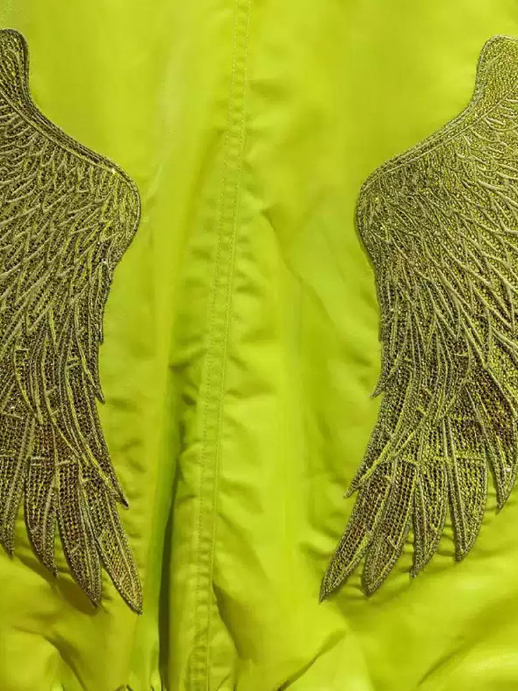 TCH Rhinestone Embroidery Wings Bomber Jacket