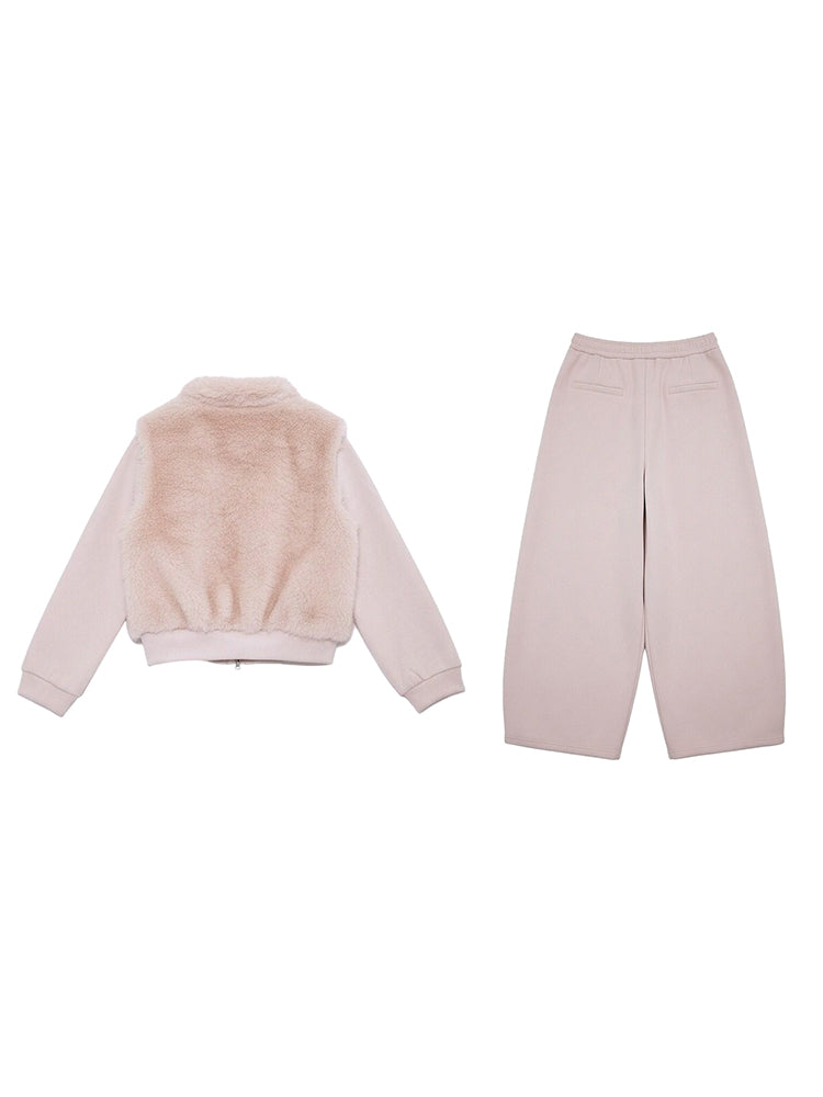 TCH Pink Rhinestone Bow Fleece-Lined Pants Sets