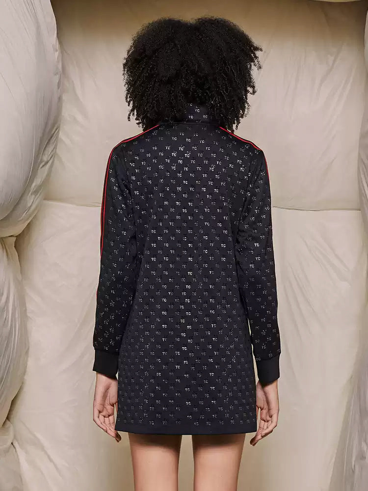 TCH Crystal-Embellished Zip Up Long Hoodie