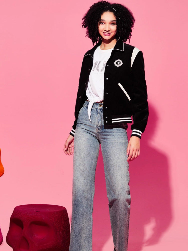 TCH Varsity Striped Bomber Jacket