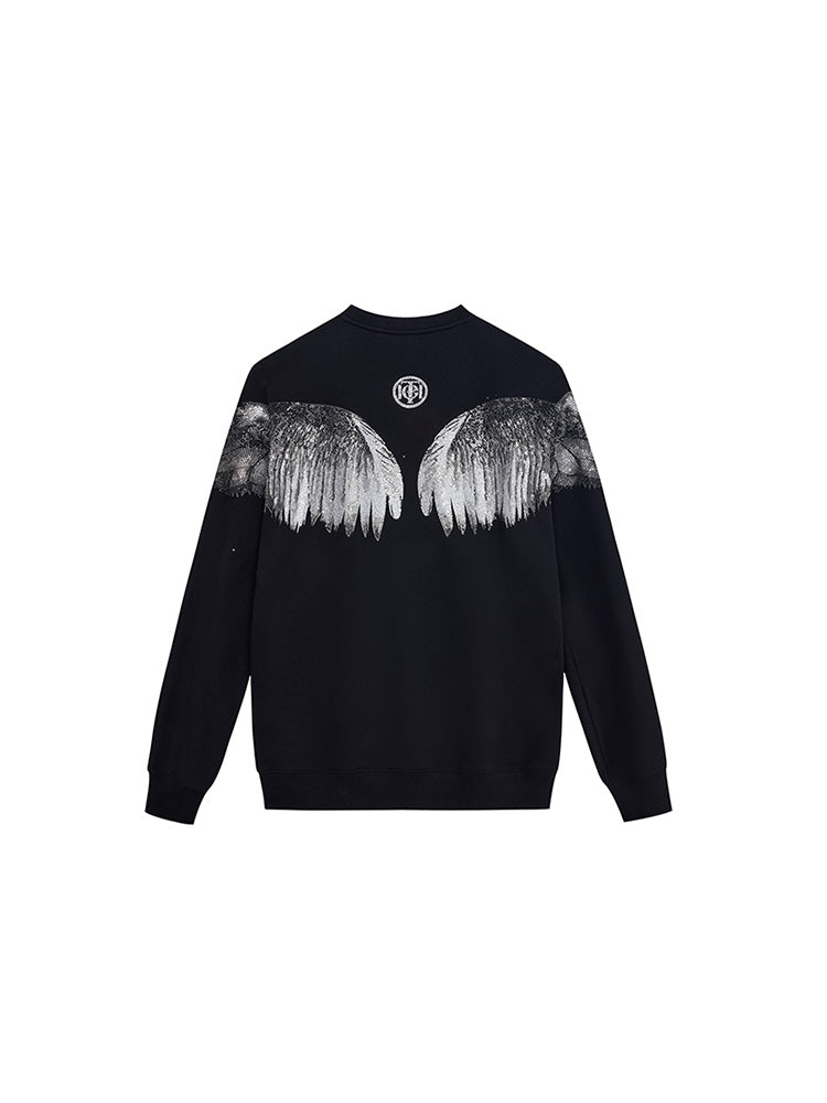 TCH Graphic Rhinestone Swan Unisex Sweatshirt with Wings