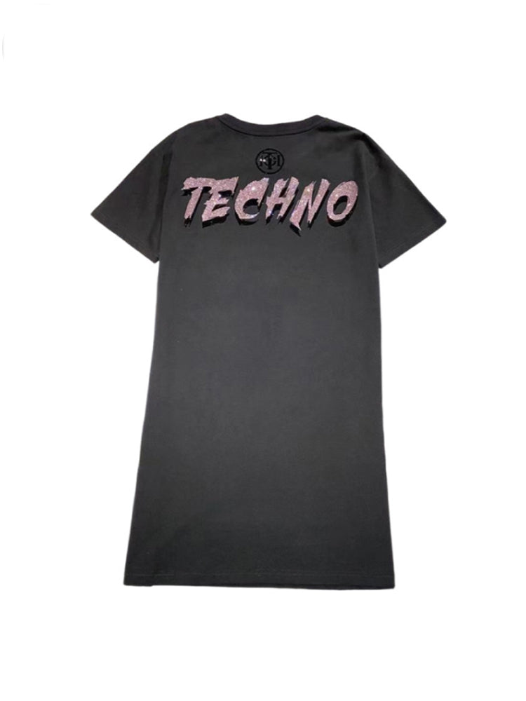 TCH Pink Rhinestone Sparkle Butterfly Midi Dresses