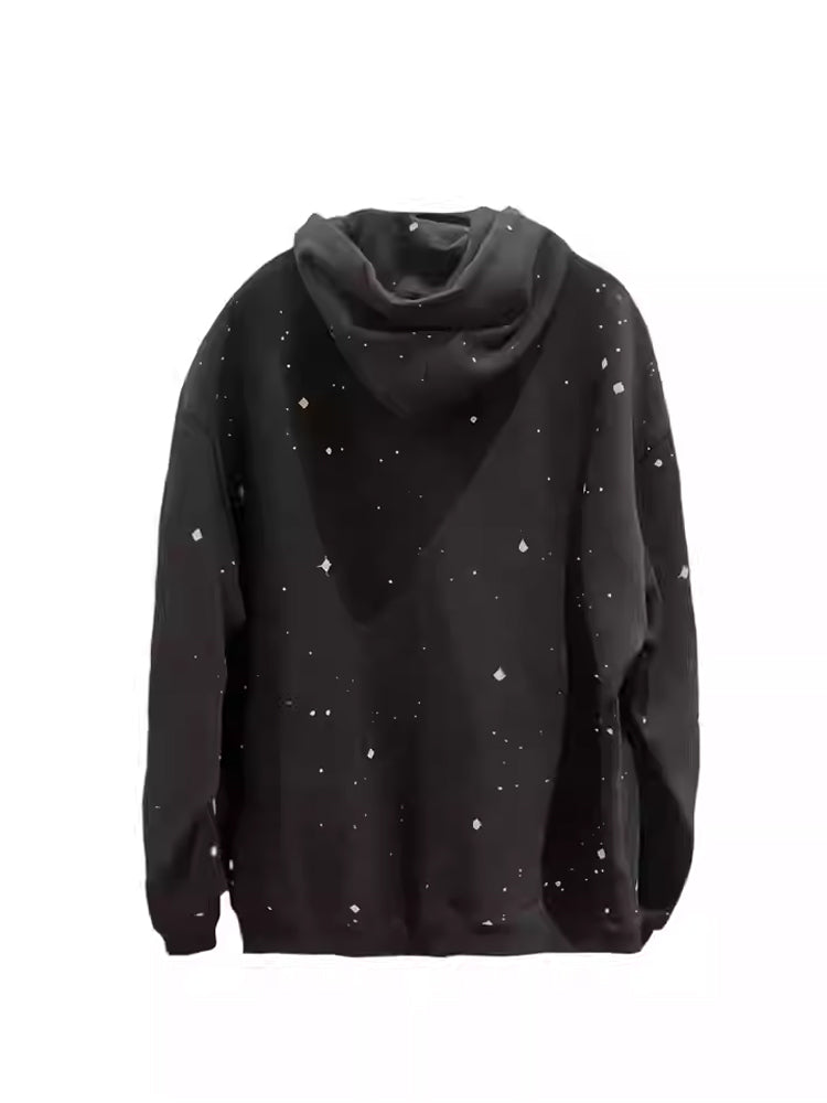 TCH Rhinestone Baby Dragon Print Black Hoodie