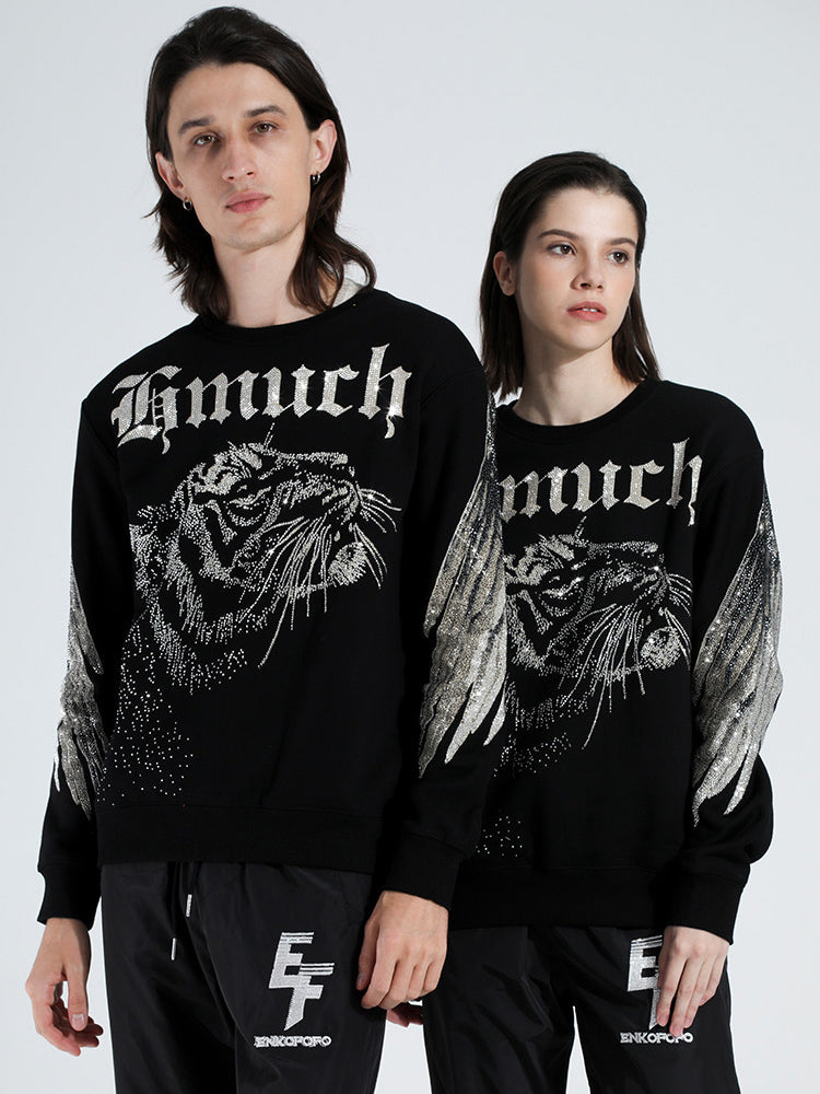 TCH Unisex Rhinestone Angel Wings Graphic Sweatshirt