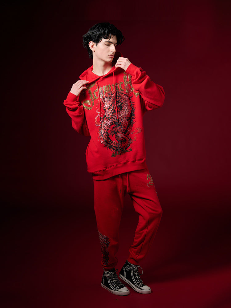 TCH Dragon Rhinestone Bling Trendy T-shirt /Oversized Hoodie