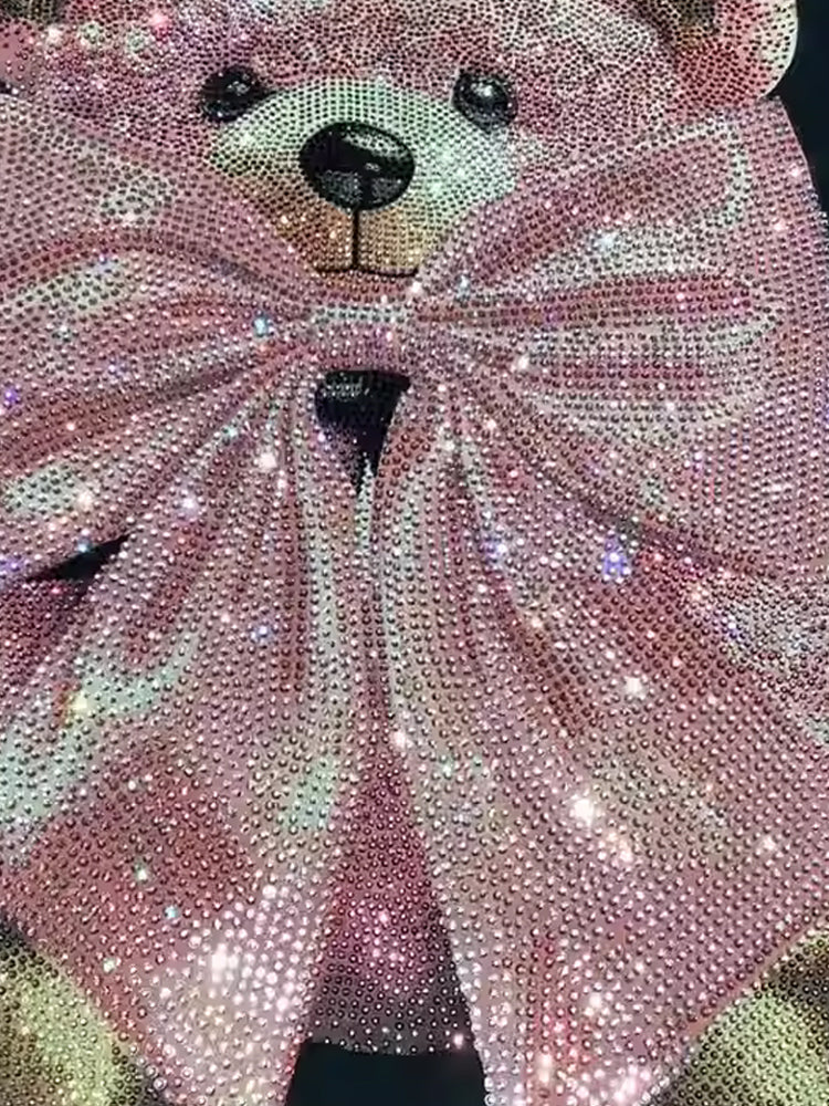 TCH Presale Pink Bow Rhinestone Teddy Bear T-Shirt