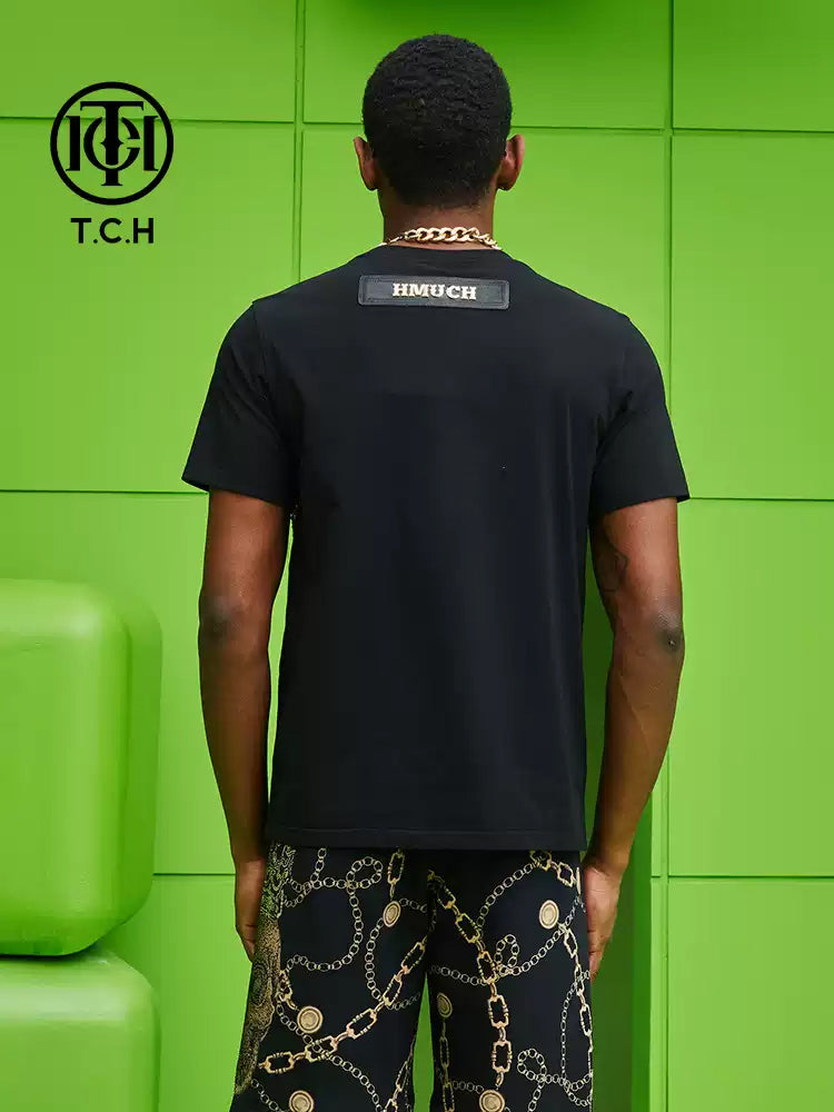 TCH Gold Rhinestone Cheetah Cotton Tee