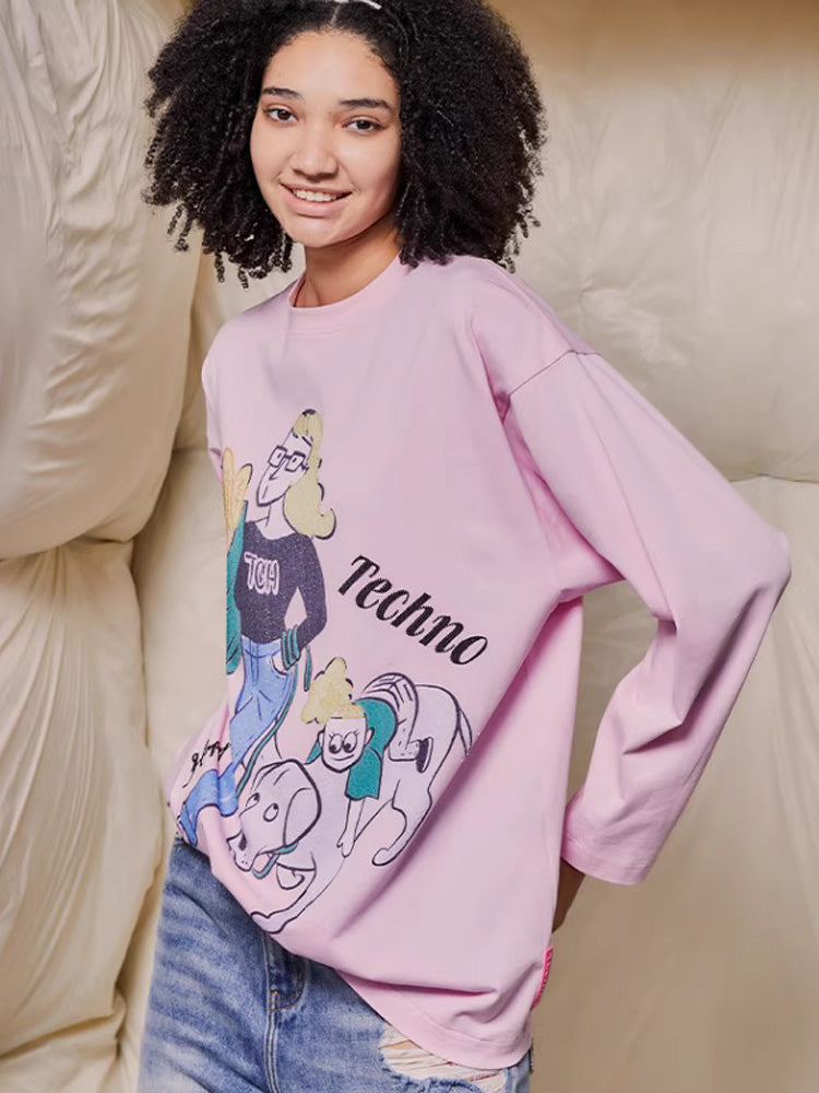 TCH Causal Rhinestone Graphic Sparkle Top
