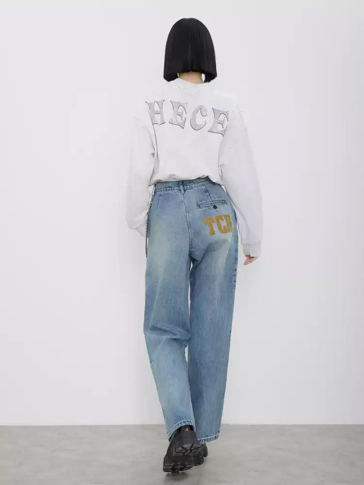 TCH Crystal-Embellished Letter Print Crop Top