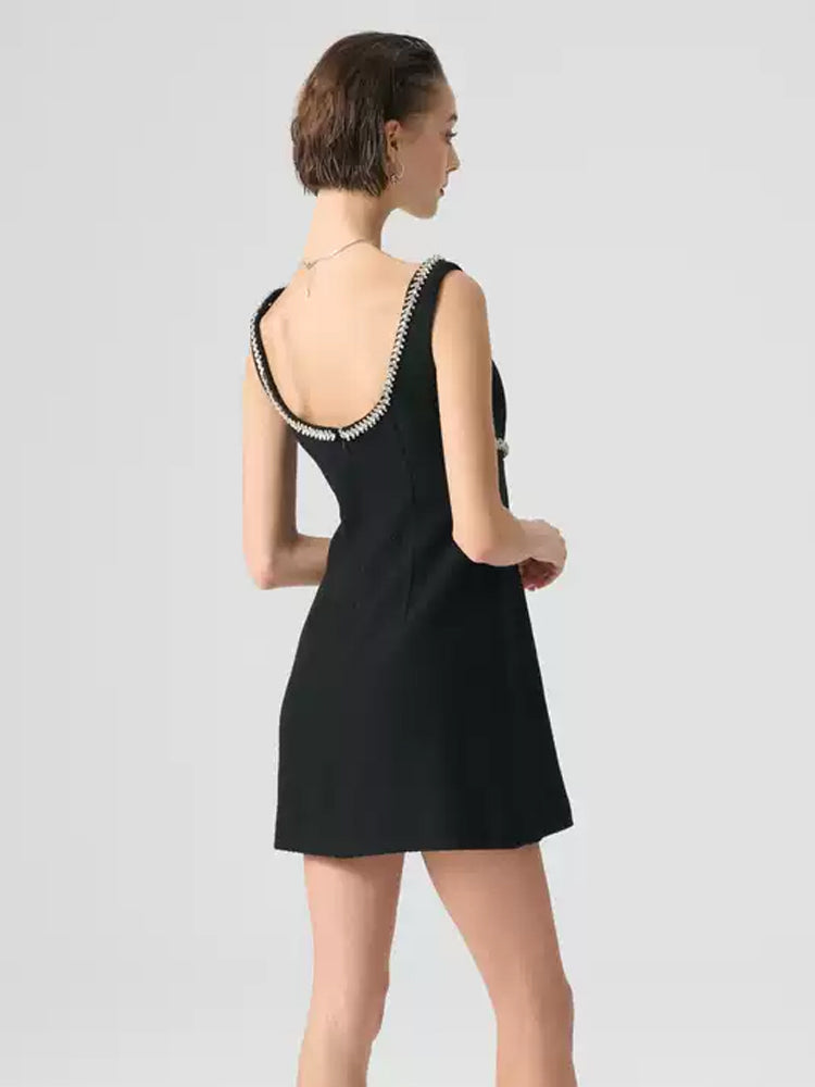 TCH Crystal Embellished Tweed Tank Mini Dress