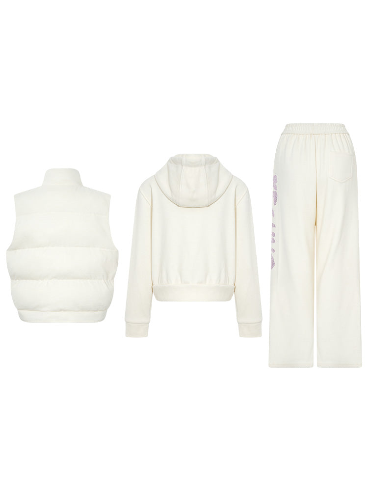 TCH Graphic Rhinestone 3 Piece Outfits Sweatsuit