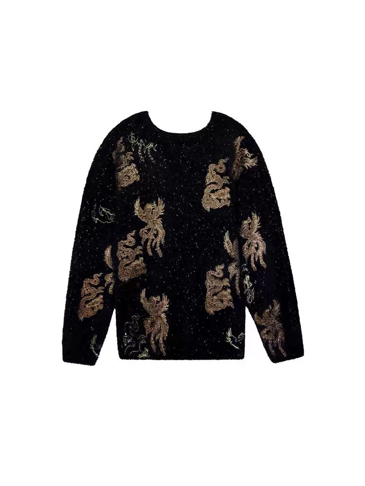 TCH Allover Rhinestone Unisex Graphic Pullover Top