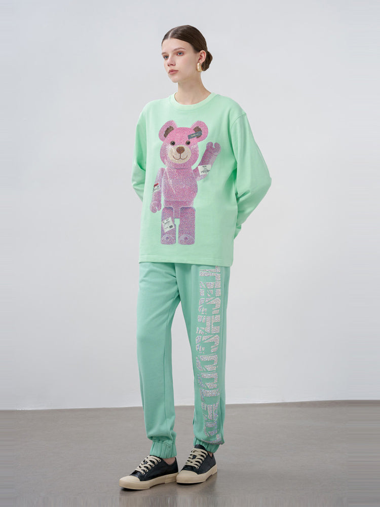 TCH Sparkle Graphic Rhinestone Oversized Short Sleeve T-shirt / Sweatshirt