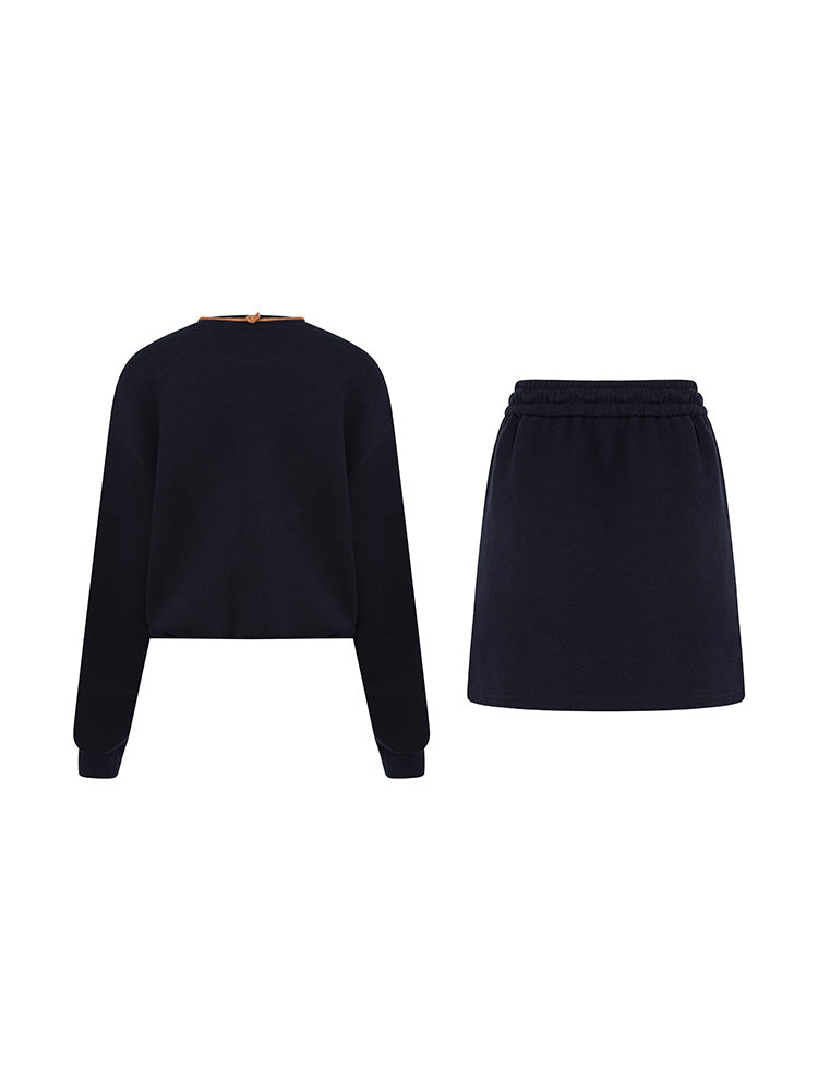 TCH Graphic Rhinestone 2 Piece Outfits with Mini Skirt