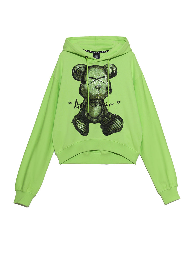 TCH Rhinestone Cartoon Drop Shoulder Hoodie