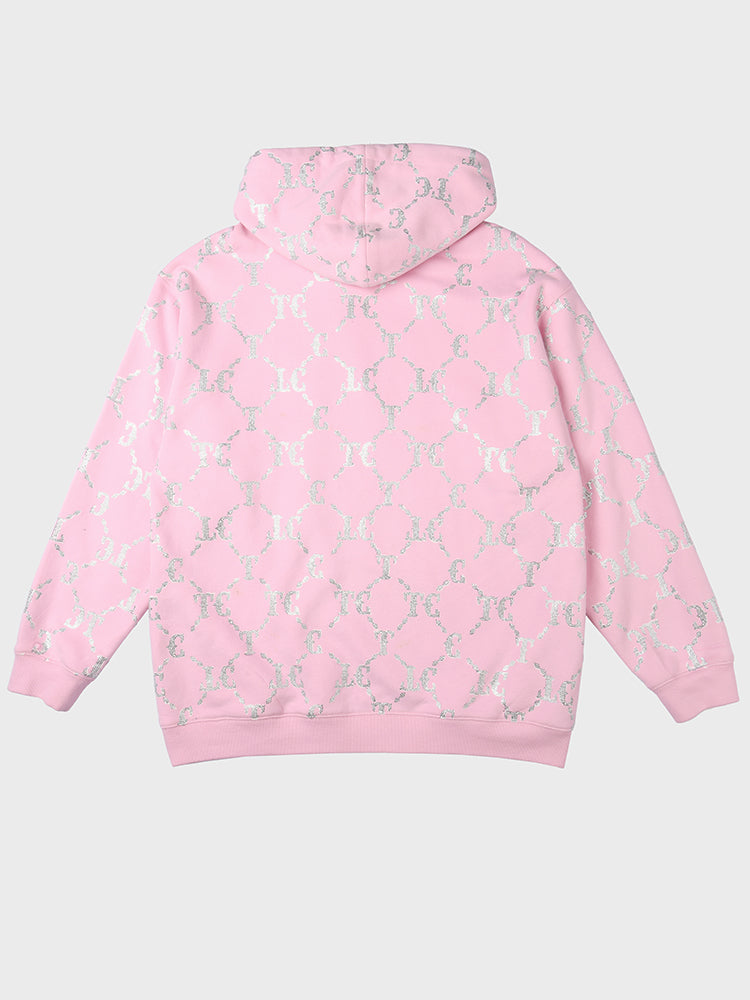 TCH Rhinestone Cartoon Graphic Pink Fall Hoodie