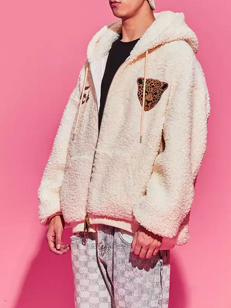 TCH Rhinestone Angel Wings Fleece Hooded Jacket