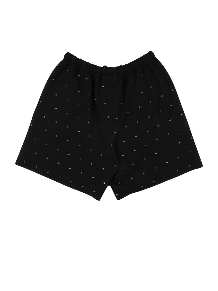 TCH Luxury Allover Rhinestone Black Shorts