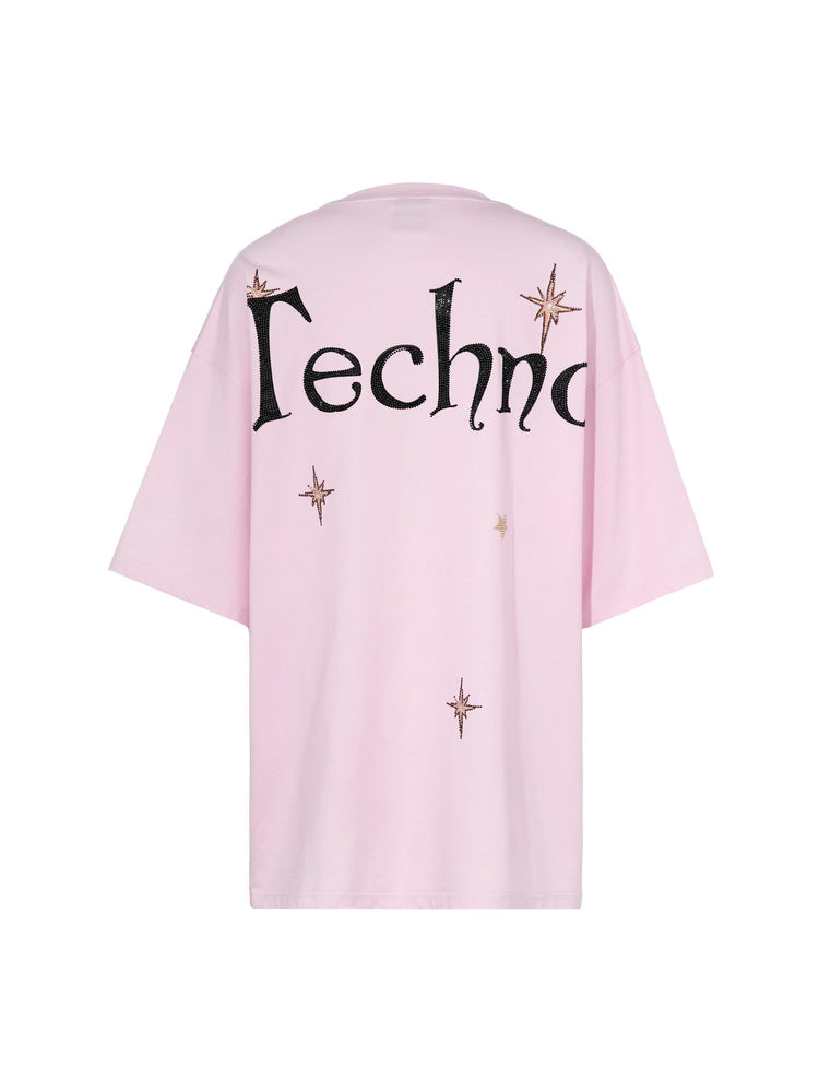 TCH Rhinestone LABUBU Sparkling Oversized Top