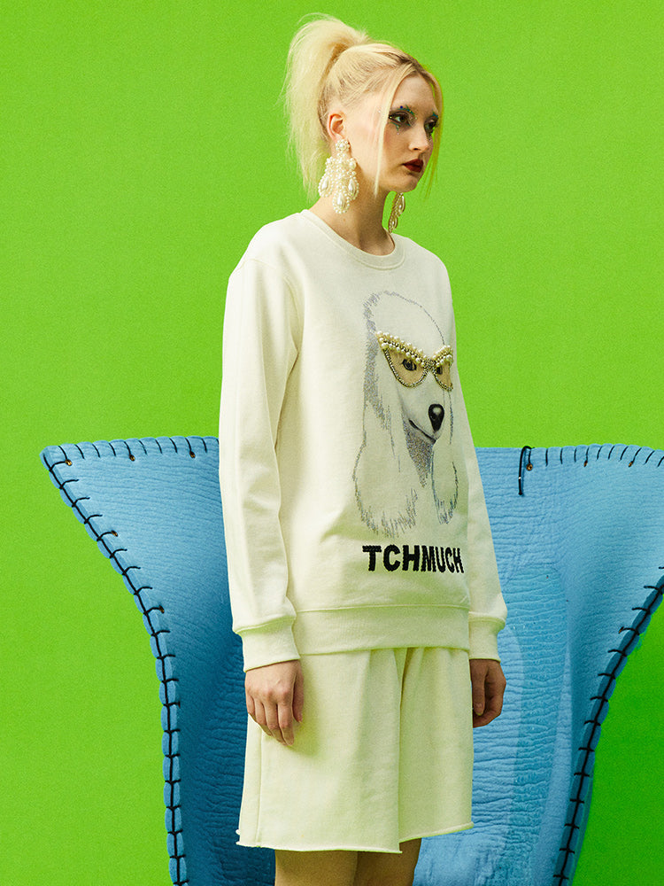 TCH Graphic Rhinestone Oversized Sweatshirt