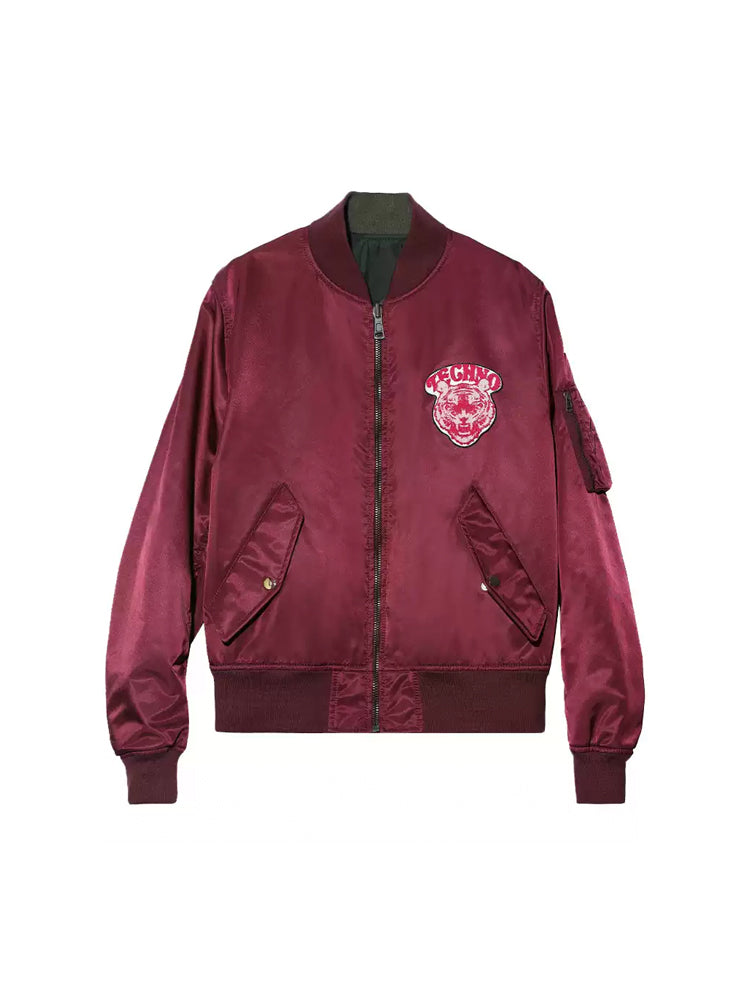 TCH Rhinestone Tiger Satin Bomber Jacket