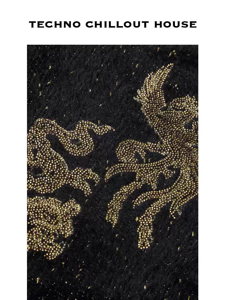 TCH Allover Rhinestone Unisex Graphic Pullover Top