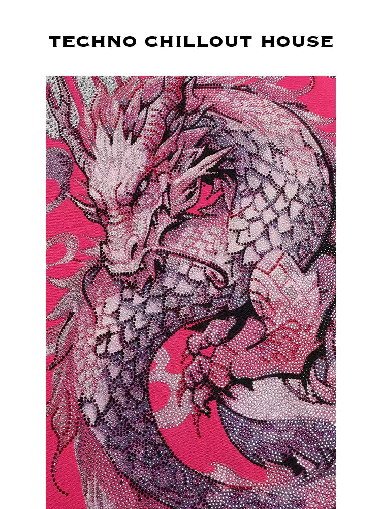 TCH Dragon Rhinestone Bling Trendy T-shirt /Oversized Hoodie