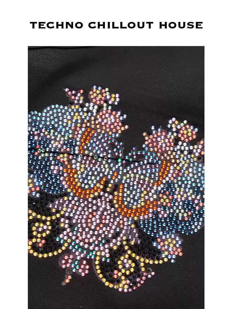 TCH Butterfly Embroidered Rhinestone Crop Top